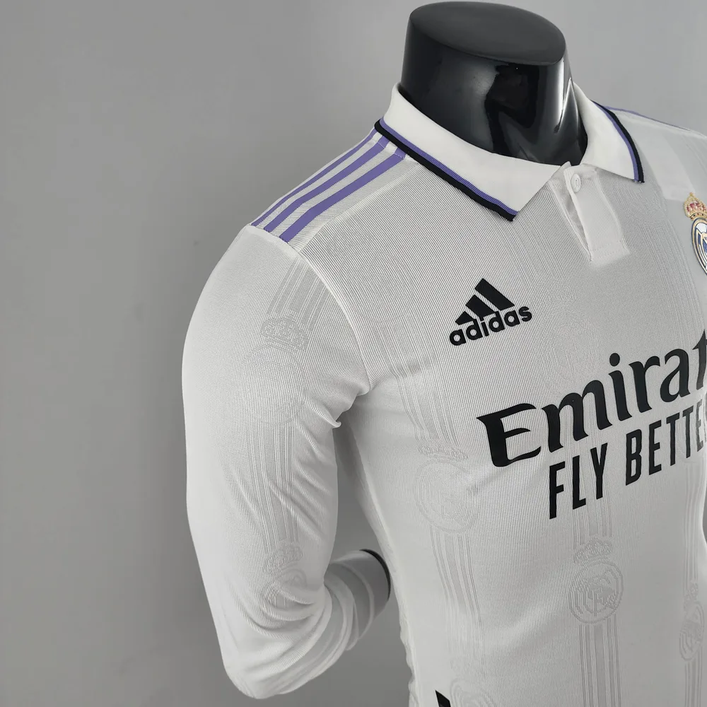 2022/2023 Manga Larga Versión Jugador Real Madrid Local Calidad Tailandesa