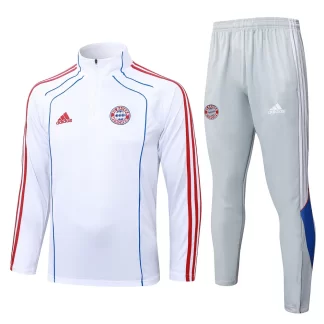 2025/2026 Chándal de Entrenamiento Media Cremallera Bayern Munich Blanco Estilo Retro Camiseta de Fútbol Calidad Tailandesa Set