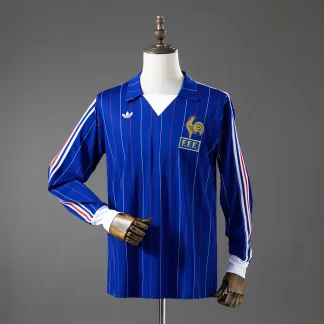 Camiseta Local Retro Manga Larga 1980/1982 Francia AAA calidad fan