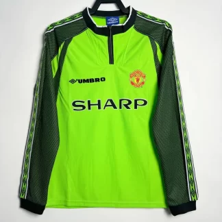 1998-1999 Retro Manga Larga Manchester United Portero Camiseta de Fútbol Calidad Tailandesa