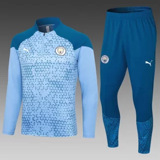 Chándal de Entrenamiento Media Cremallera Azul 2023/2024 Manchester City Calidad Thai