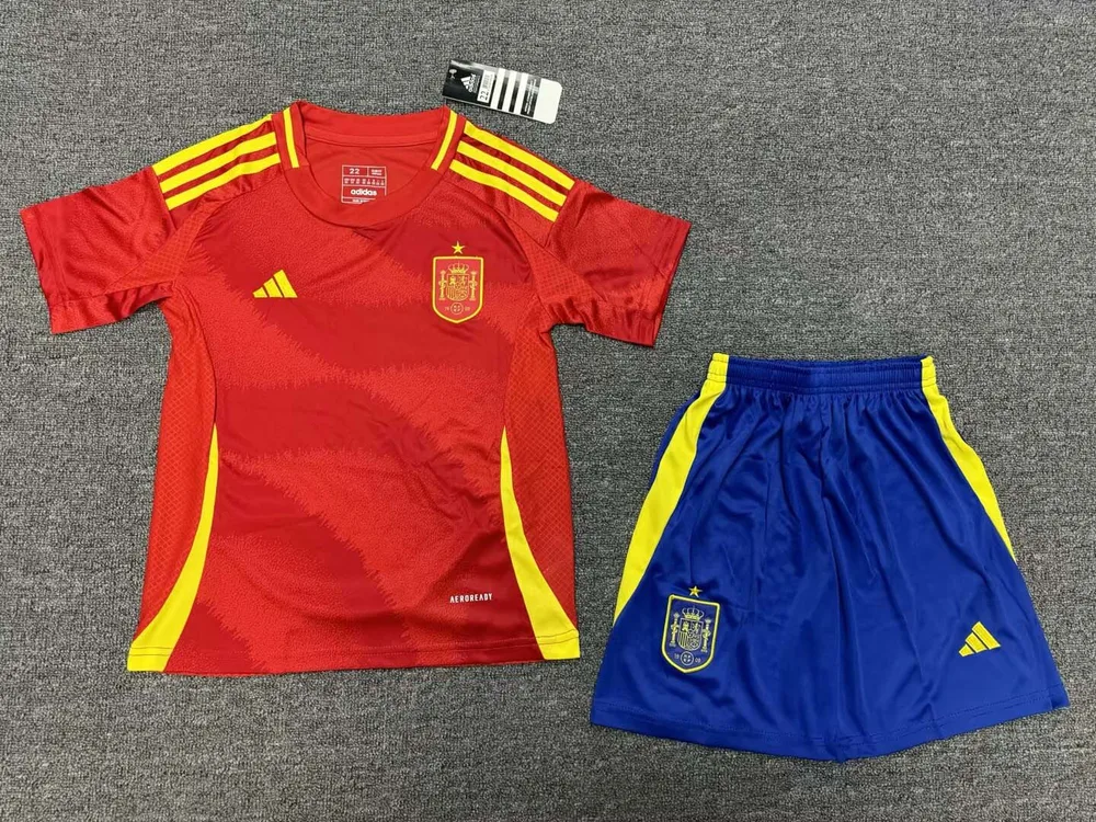 2024 España Camiseta de Fútbol Local AAA Grado Aficionado Talla Infantil
