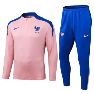 2025/2026 Camiseta de fútbol Francia Chándal de Entrenamiento Semi-Pull rosa calidad tailandesa Set