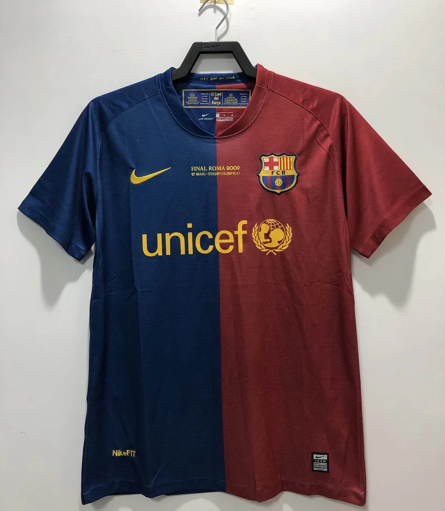 Camiseta de Fútbol Retro Local Champions League 2008/2009 Barcelona Calidad Thai