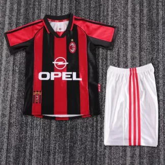 1998-1999 Retro AC Milan Camiseta Local Fútbol Calidad Tailandesa Talla Infantil