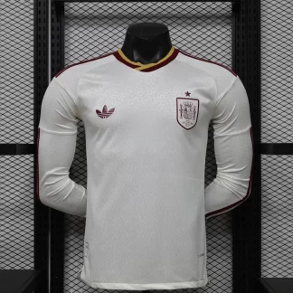 Camiseta de Fútbol Visitante de Manga Larga de la Selección Nacional de España Versión Jugador 2026 AAA calidad para aficionados