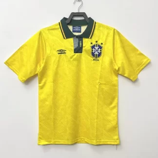 Camiseta de Fútbol Retro Local Brasil 1991-1993 Calidad Tailandesa