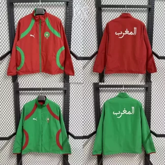 2026 Morocco Double-Sided Windbreaker Red Green Football Jersey 1:1 Thai Quality
