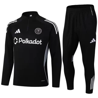 2025/2026 Inter Miami Conjunto de Entrenamiento Media Cremallera Negro Camiseta de Fútbol Calidad Tailandesa Set
