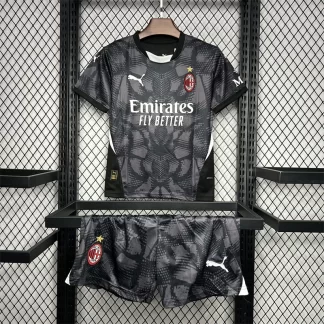 Camiseta de Portero 2024/2025 AC Milan Negro Calidad Tailandesa Talla Infantil