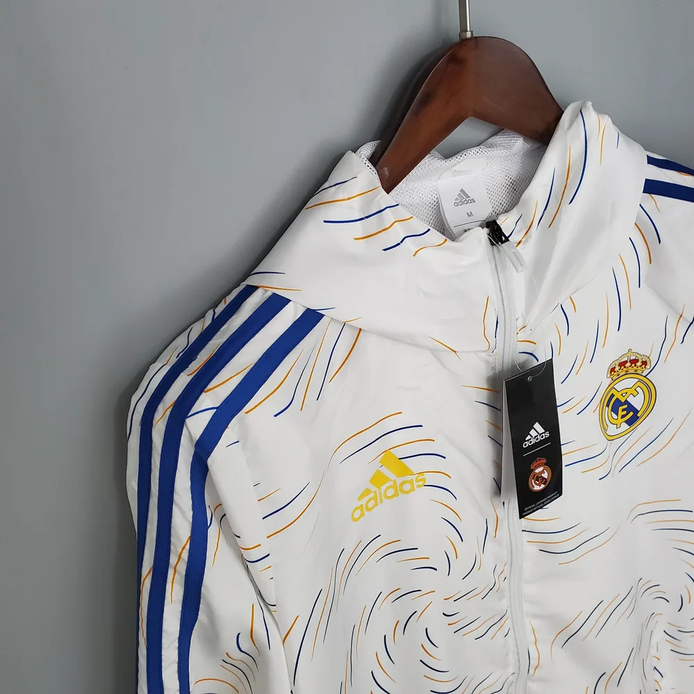 Cortavientos de Real Madrid 2021/2022 Blanco (Borde Azul)