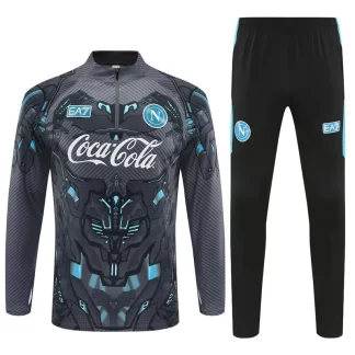 2025/2026 Napoli Media cremallera chándal gris Camiseta de fútbol 1:1 Calidad tailandesa