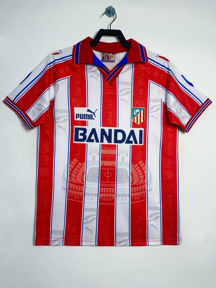 Camiseta de Fútbol Retro Local Atletico Madrid 1996-1997 Calidad Tailandesa