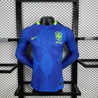2025/2026 Manga Larga Versión Jugador Visitante Brasil Camiseta de Fútbol Calidad Tailandesa
