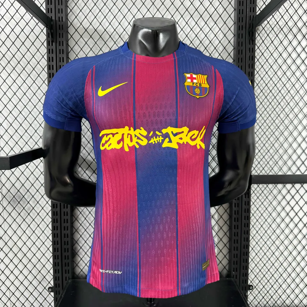 2025/2026 Versión Jugador Camiseta de Fútbol Local Colaboración Barcelona x Travis Scott Calidad Thai