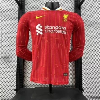 2024/2025 Camiseta de Fútbol Local Manga Larga Versión Jugador Liverpool Calidad Tailandesa