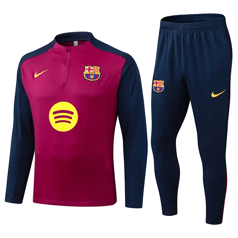 2025/2026 Barcelona Media Cremallera Chándal Entrenamiento Rosa Rojo Camiseta Calidad Tailandesa Set