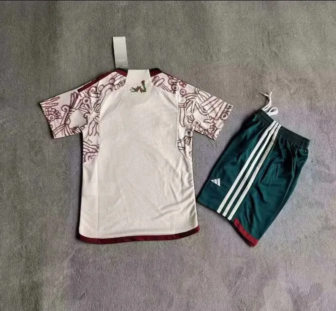 Camiseta de fútbol visitante de México para la Copa Mundial de la FIFA 2022 Talla infantil