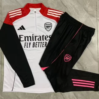 2025/2026 Arsenal Chándal Semi-Cremallera Blanco Camiseta Fútbol Calidad Thai Set