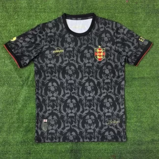 Camiseta de Fútbol Edición Especial 2024 de Inglaterra Gris y Negro AAA calidad aficionado