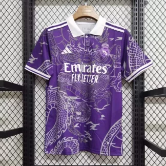 2023/2024 Real Madrid Camiseta de Fútbol Dragón Chino Púrpura Calidad Tailandesa