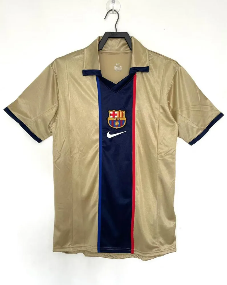 2001/2002 Camiseta de Fútbol Visitante Retro Barcelona Calidad Tailandesa