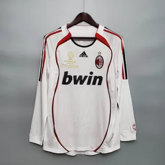 Camiseta de Fútbol Manga Larga Retro 2006/2007 AC Milan Visitante Calidad Tailandesa