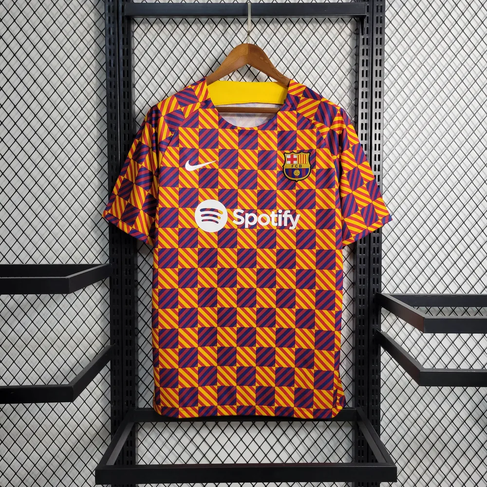 Camiseta de Entrenamiento de Barcelona 2023/2024 de Cuadros Rayados