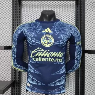 2025/2026 Manga Larga Versión Jugador Camiseta de Fútbol Visitante del Club América Calidad Tailandesa