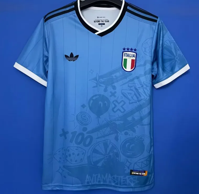 Camiseta de Fútbol Edición Especial 02 de la Selección de Italia 2025/2026 Calidad Tailandesa