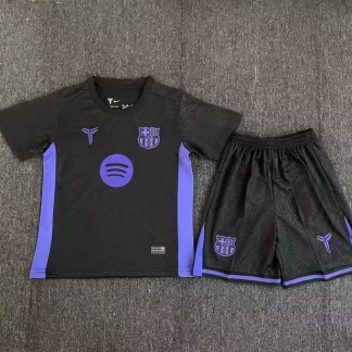 2025/2026 Barcelona Versión Conjunta Negra Camiseta de Fútbol Calidad Tailandesa Talla Infantil