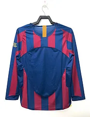 2005/2006 Retro Manga Larga Barcelona Local Camiseta de Fútbol UEFA Champions League Calidad Tailandesa