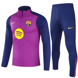 Chándal de entrenamiento con media cremallera morado de Barcelona 2025/2026 Set Camiseta Calidad Thai