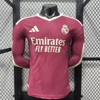 2026/2027 Manga Larga Versión Jugador Real Madrid Tercera Equipación Visitante Camiseta de Fútbol 1:1 Calidad Tailandesa