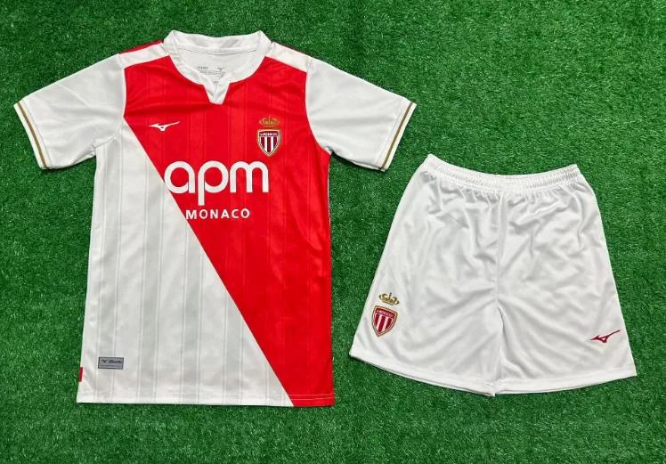 2025/2026 AS Monaco Primera Equipación Local Camiseta Fútbol Calidad Tailandesa Talla Infantil