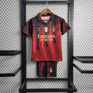 Camiseta Fútbol AC Milan Cuarta Visitante 2022/2023 Calidad Tailandesa Talla Infantil