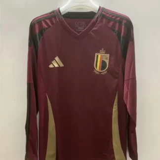 Camiseta de Fútbol Manga Larga 2024 de la Selección Nacional de Bélgica Local AAA calidad aficionado