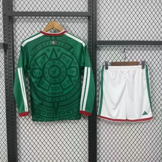 2026 Manga Larga México Selección Nacional Camiseta Local AAA calidad fan Talla Infantil