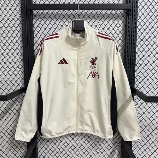 2025/2026 Liverpool Chaqueta Cortavientos Beige Amarillo Camiseta de Fútbol 1:1 Calidad Tailandesa