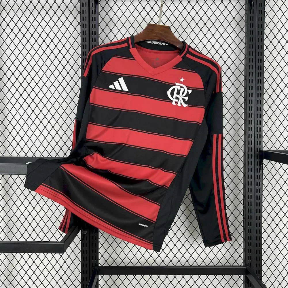 2025/2026 Flamengo Manga Larga Local Camiseta Fútbol Calidad Thai