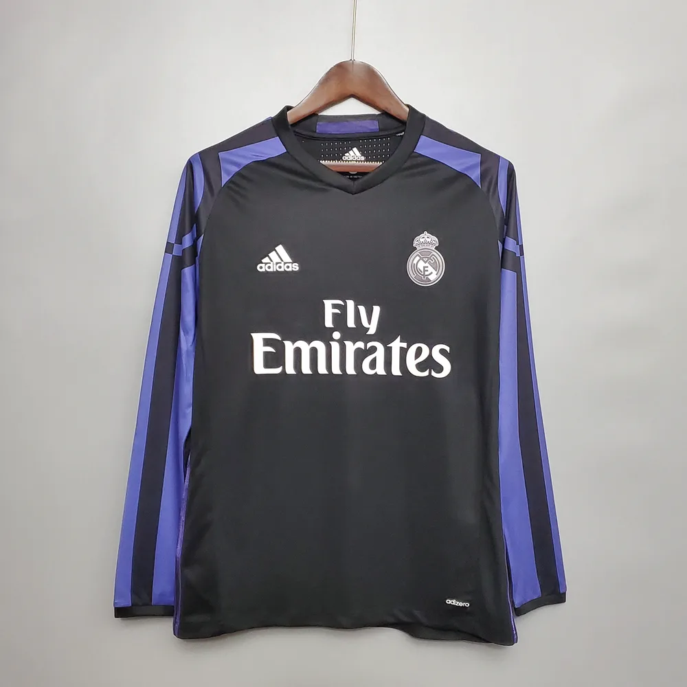 Camiseta Tercera Equipación Visitante Real Madrid Manga Larga Retro 2016/2017