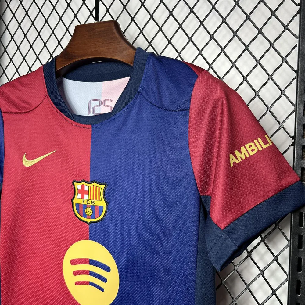 2024/2025 Barcelona Local Sin Spotify Camiseta de Fútbol Calidad Tailandesa Talla Infantil