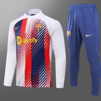 2023/2024 Barcelona Edición Especial Mono de Entrenamiento Semi-Cremallera Blanco Conjunto de Camiseta