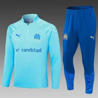 2023/2024 Olympique de Marseille Chándal de Entrenamiento Media Cremallera Azul Claro