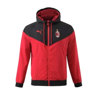 Cortavientos 2023 AC Milan Rojo Camiseta de Fútbol Calidad Tailandesa Talla Infantil