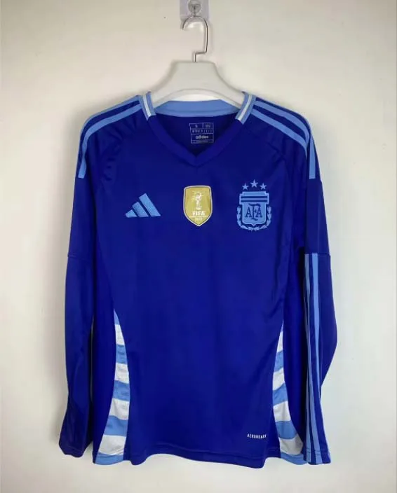 Camiseta de Fútbol Manga Larga 2024 de Argentina Visitante AAA calidad aficionado