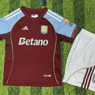 2025/2026 Aston Villa Primera Equipación Camiseta Fútbol Calidad Tailandesa Talla Infantil