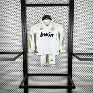Camiseta de Fútbol Local Retro de Manga Larga de Real Madrid 2011/2012 Calidad Tailandesa Talla Infantil