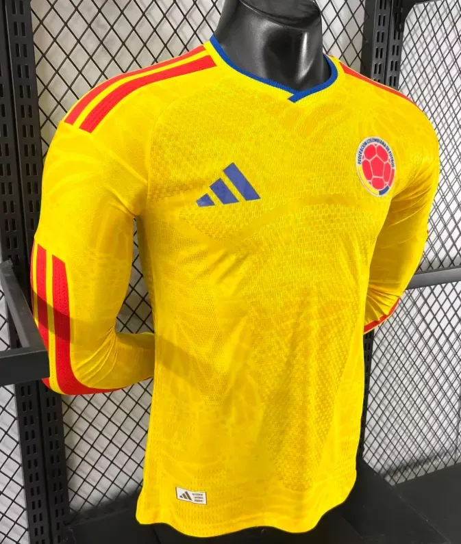 2026 Manga Larga Versión Jugador Camiseta Local Selección de Colombia 1:1 Calidad Thai