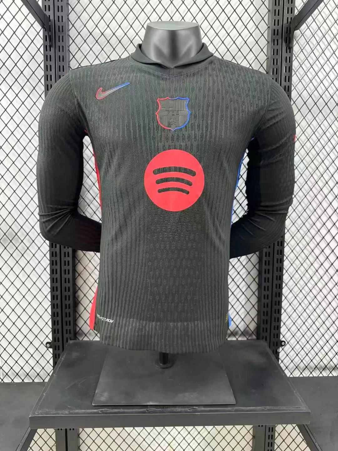Camiseta de Fútbol Visitante Manga Larga Barcelona Sin Spotify 2024/2025 Calidad Tailandesa